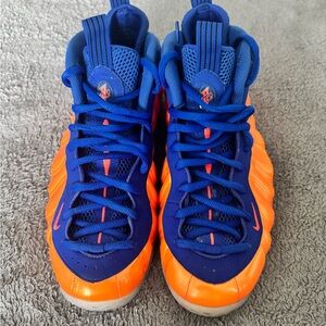 Nike Athletic Blue and Orange Foamposite Shoes